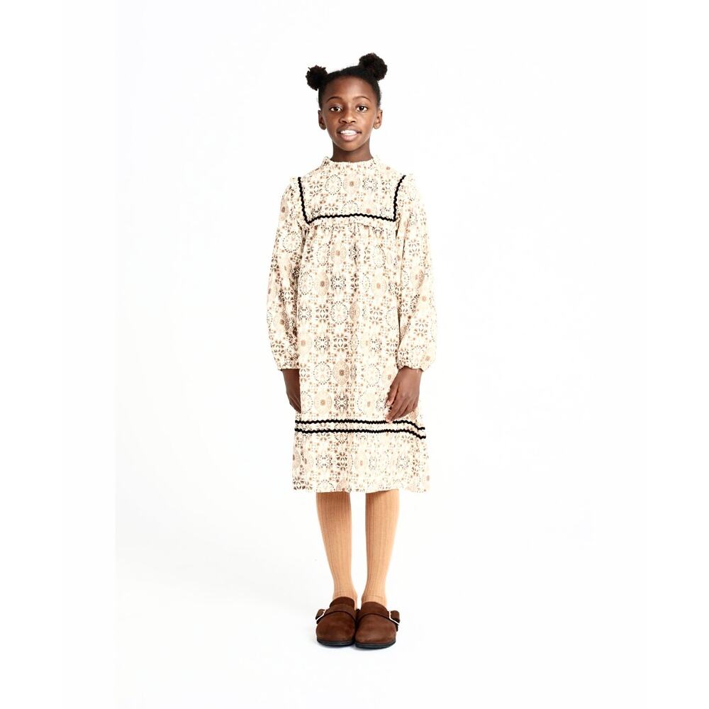 Bebe Organic Girls Gabriella in Vintage Floral Long Sleeve Dress size 8